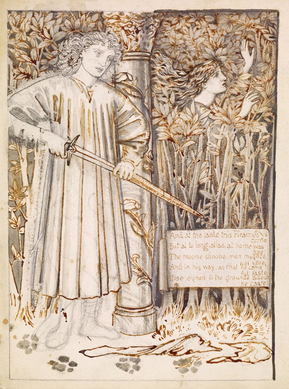Pyramus und Thisbe von Edward Burne-Jones: Kunstdruck kaufen