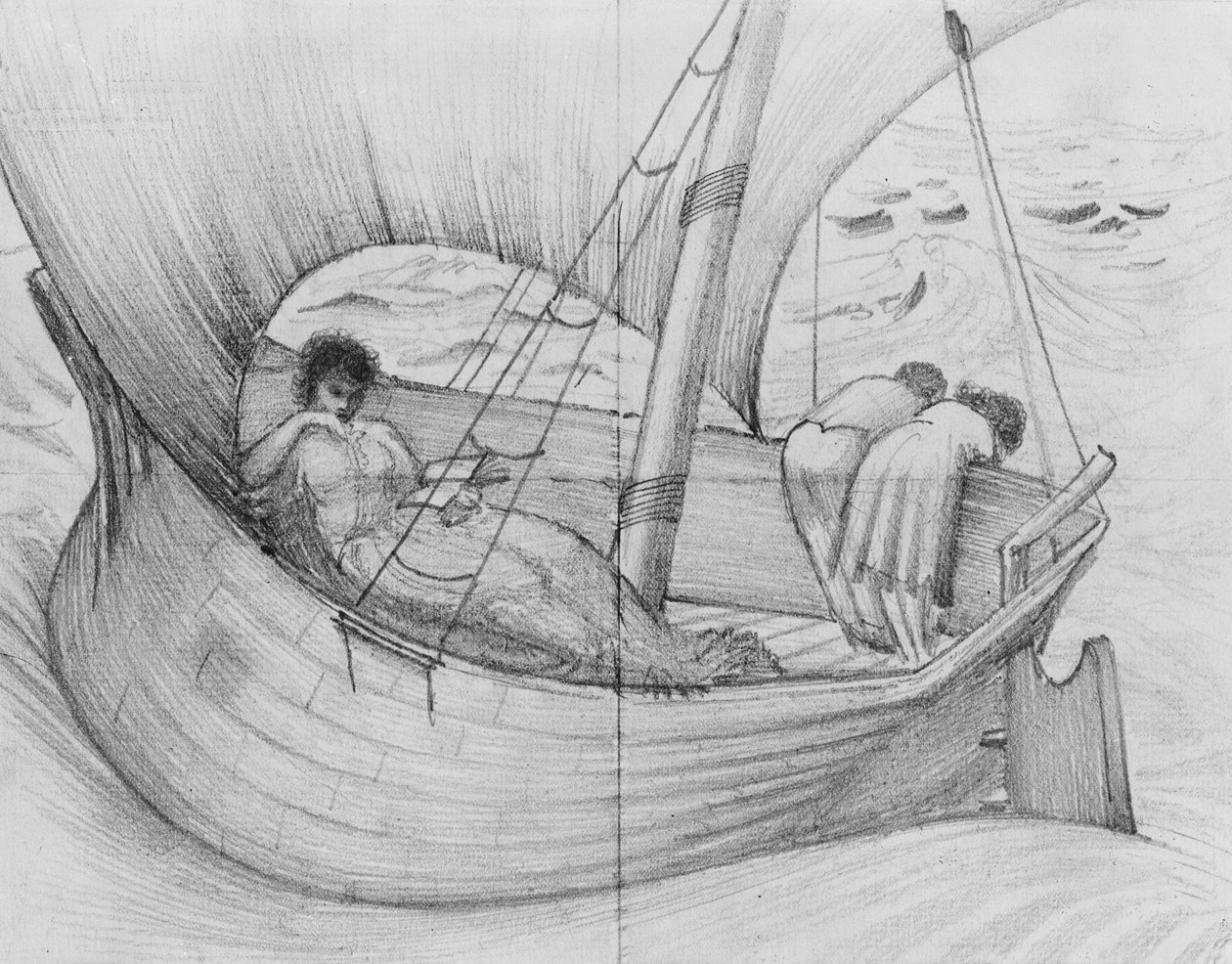 Mama, Gertie und Georgie reisen mit einem Boot nach Frankreich, aus dem Album 