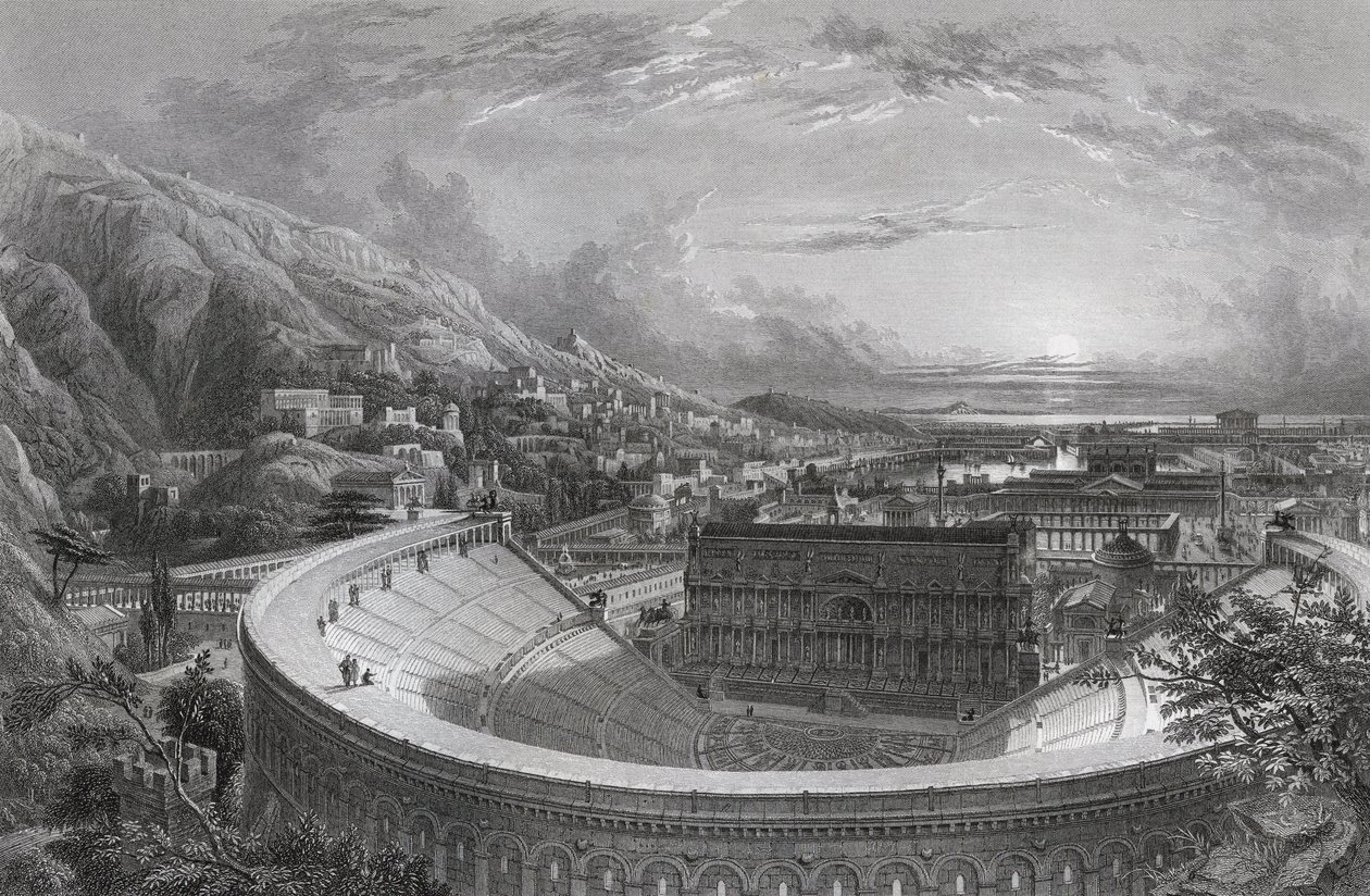 Das antike Ephesus von oben, graviert von William Richardson, aus 