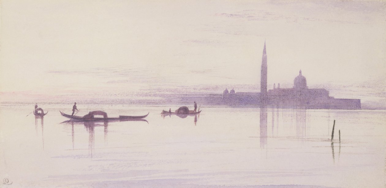 San Giorgio Maggiore von der Lagune aus, Venedig von Edward Lear