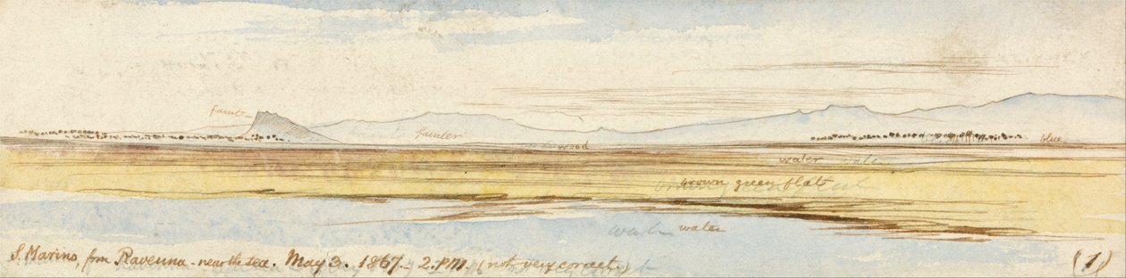 San Marino von Ravenna aus von Edward Lear