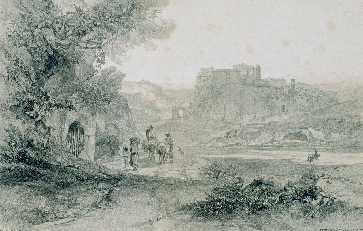 Ansichten von Rom und seiner Umgebung: Stadt und Palast von Valmontone von Edward Lear