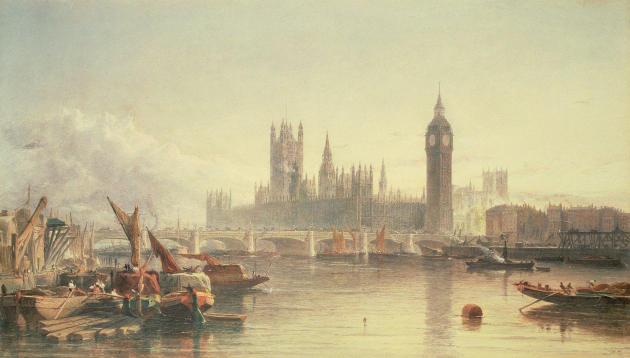 Die Houses of Parliament und die Westminster Bridge von Edward Angelo Goodall
