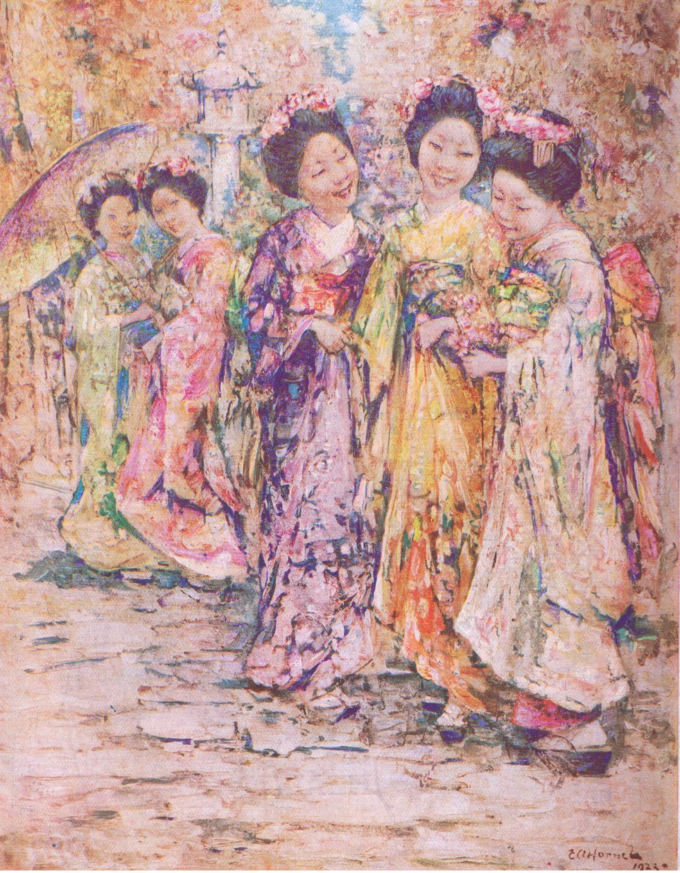 Die Promenade, Kyoto, Illustration aus My Magazine von Edward Atkinson Hornel