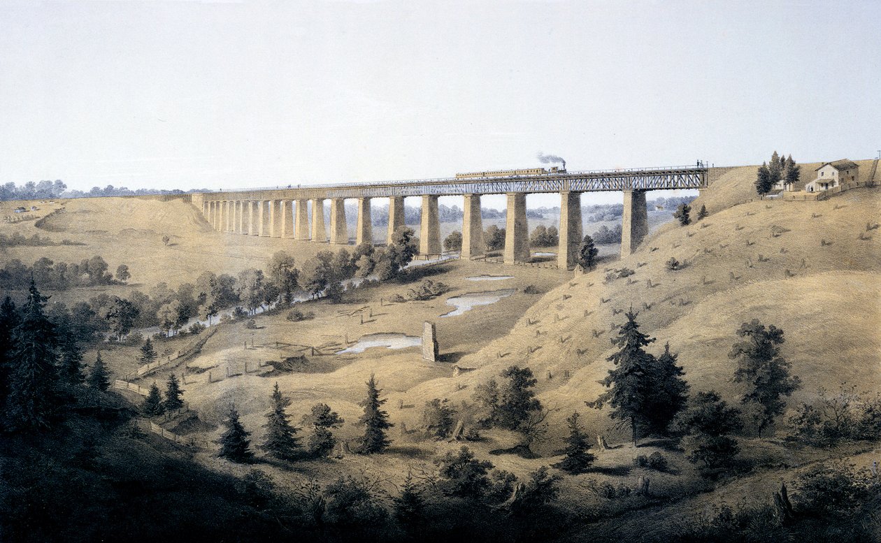 Die Hohe Brücke bei Farmville, Prince Edward County, aus 