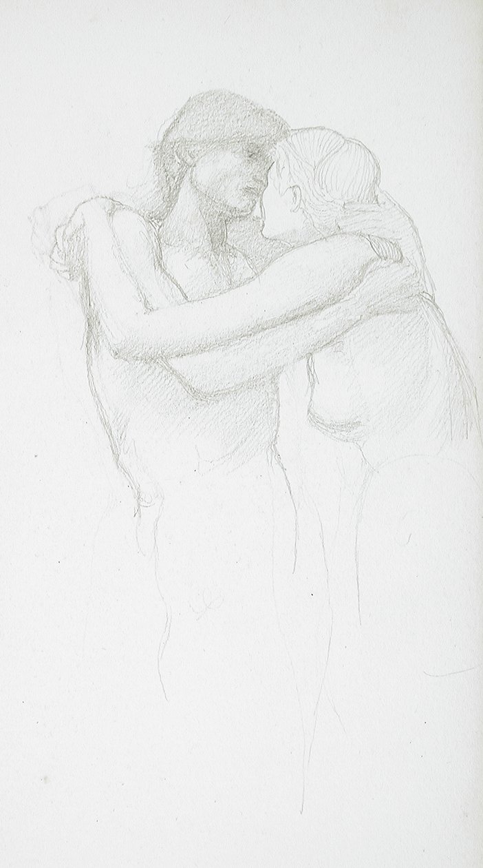 Nacktes Paar in Umarmung von Edward Burne-Jones
