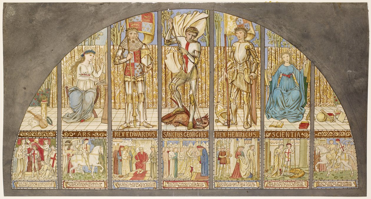 Rosenkriege - Eduard IV., Heinrich VI., St. Georg mit Allegorie von Edward Burne-Jones