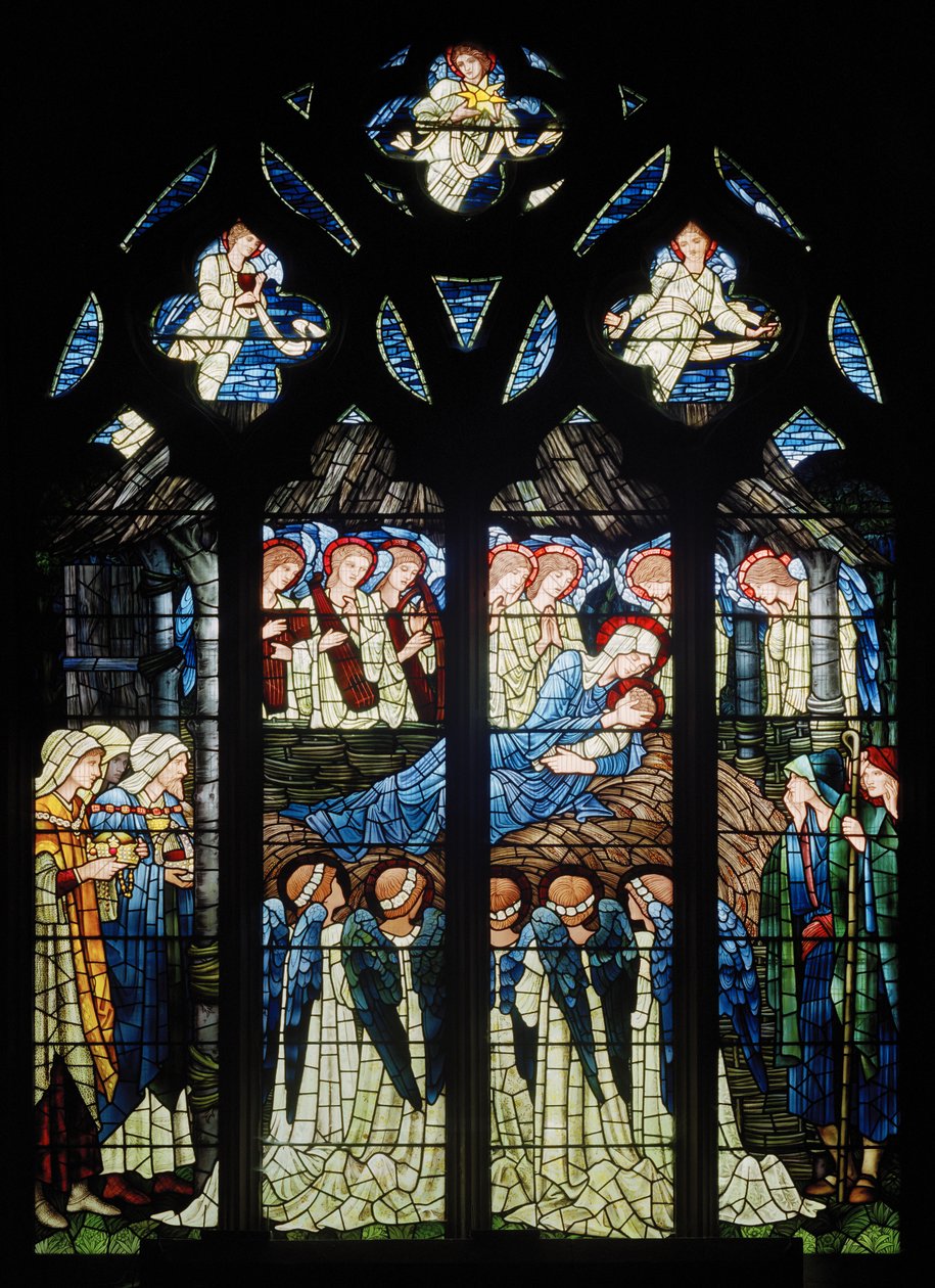 Harwarden, St Deiniol, Morris & Co., Edward Burne-Jones, Die Geburt Christi von Edward Burne Jones