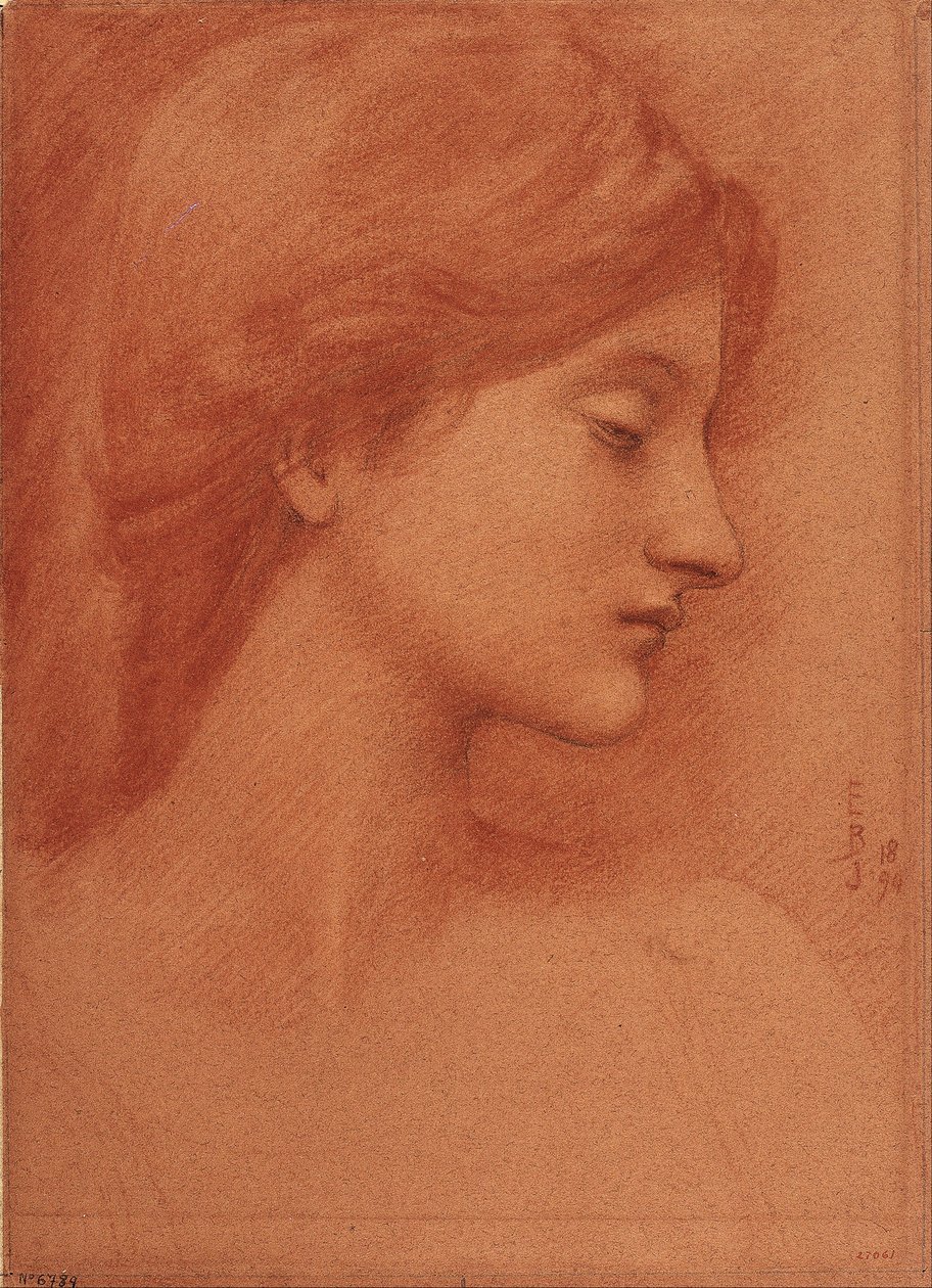 Studie eines Frauenkopfes von Edward Burne-Jones