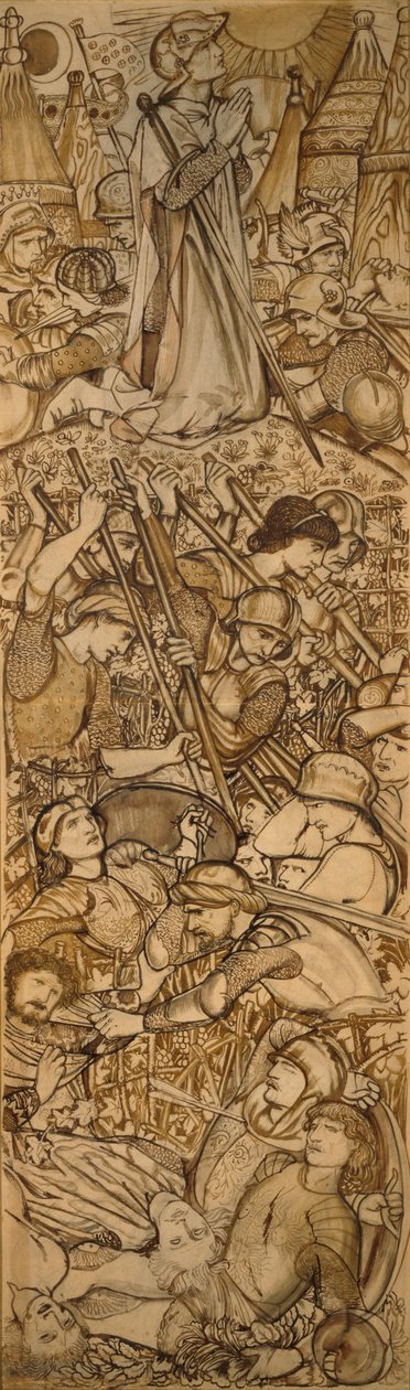 Die Schlacht von Beth-Horon - Josua befiehlt der Sonne und dem Mond stillzustehen von Edward Burne Jones