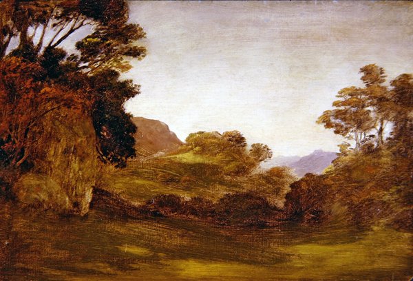 Ein Weg durch eine bewaldete Landschaft von Edward Calvert