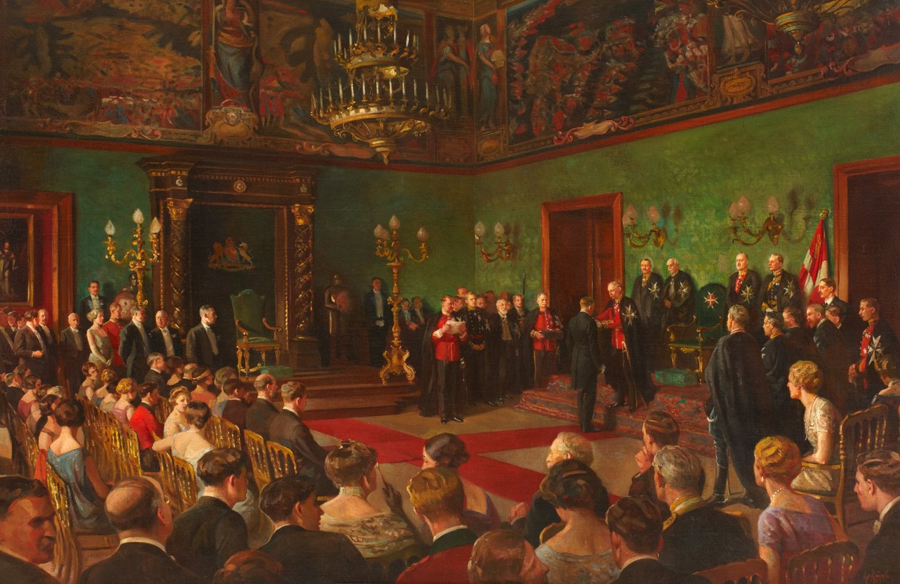 Pilgerfahrt, 26. März 1926, Mitglied des Royal Victorian Order of St John Investitur in Malta von Edward Caruana Dingli
