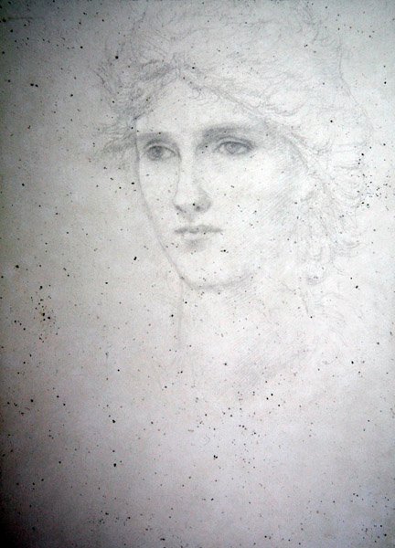Kopfstudie - Bessie Keane, um 1898 von Edward Coley Burne Jones