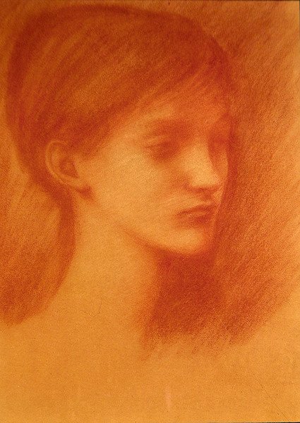 Rothaariges Mädchen / Porträt eines Mädchens von Edward Coley Burne Jones