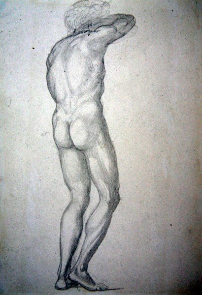 Studie eines stehenden Aktes, ca. 1873 von Edward Coley Burne Jones