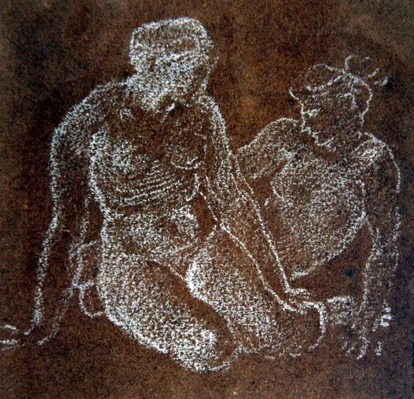 Studie von zwei sitzenden weiblichen Akten von Edward Coley Burne Jones