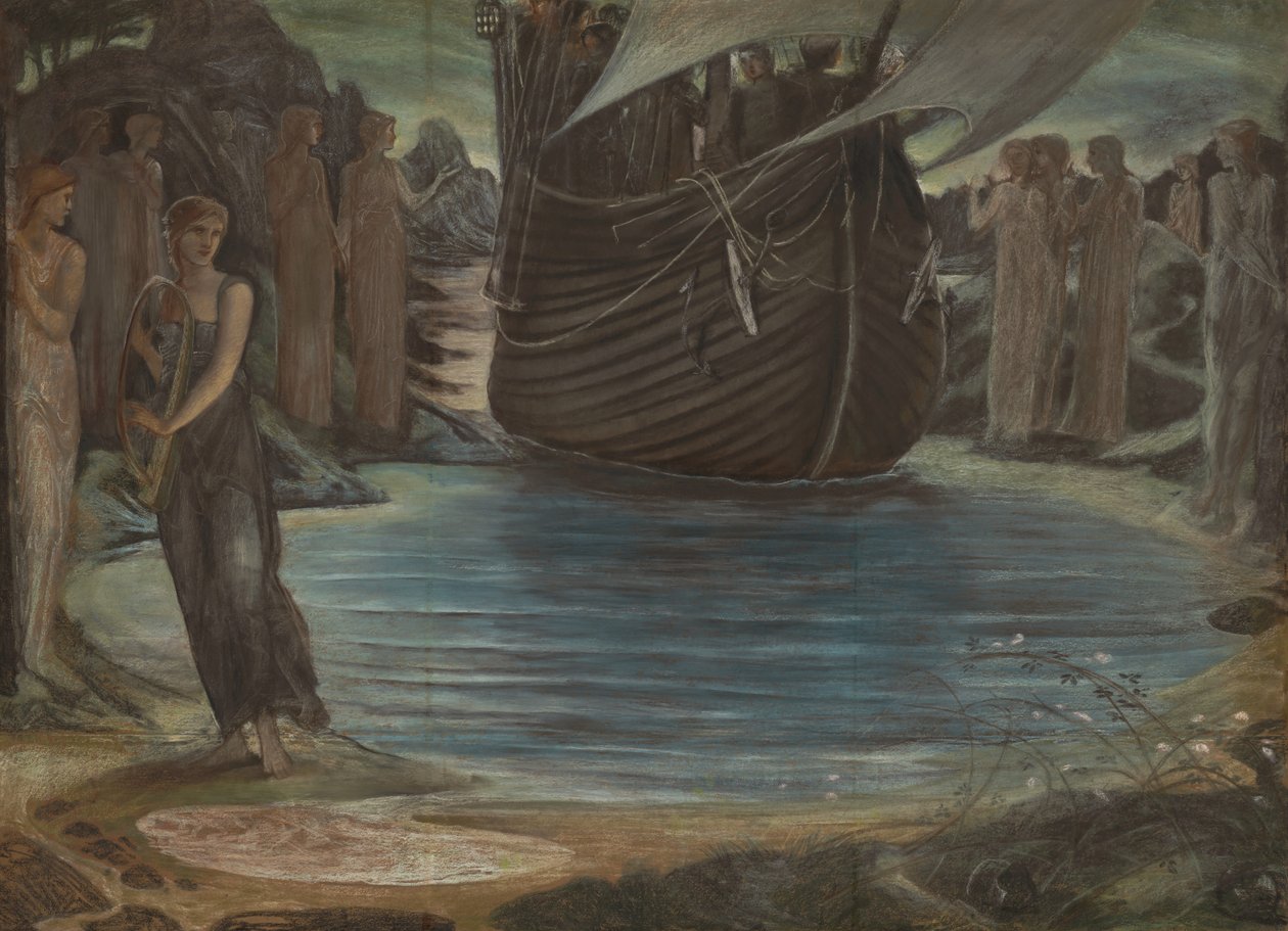 Die Sirenen (Kompositionsstudie) von Edward Coley Burne-Jones