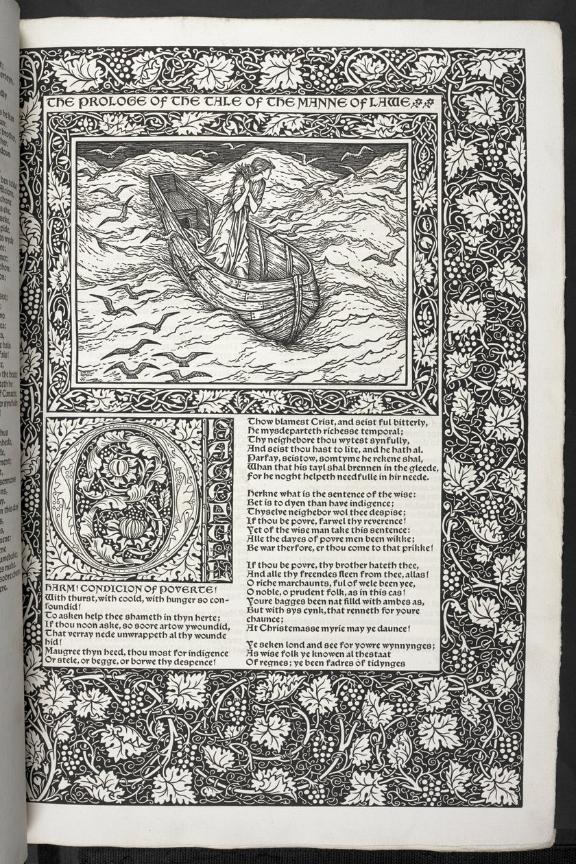 Die Werke von Geoffrey Chaucer, neu gedruckt mit Bildern von Sir Edward Burne-Jones von Edward Coley Burne Jones