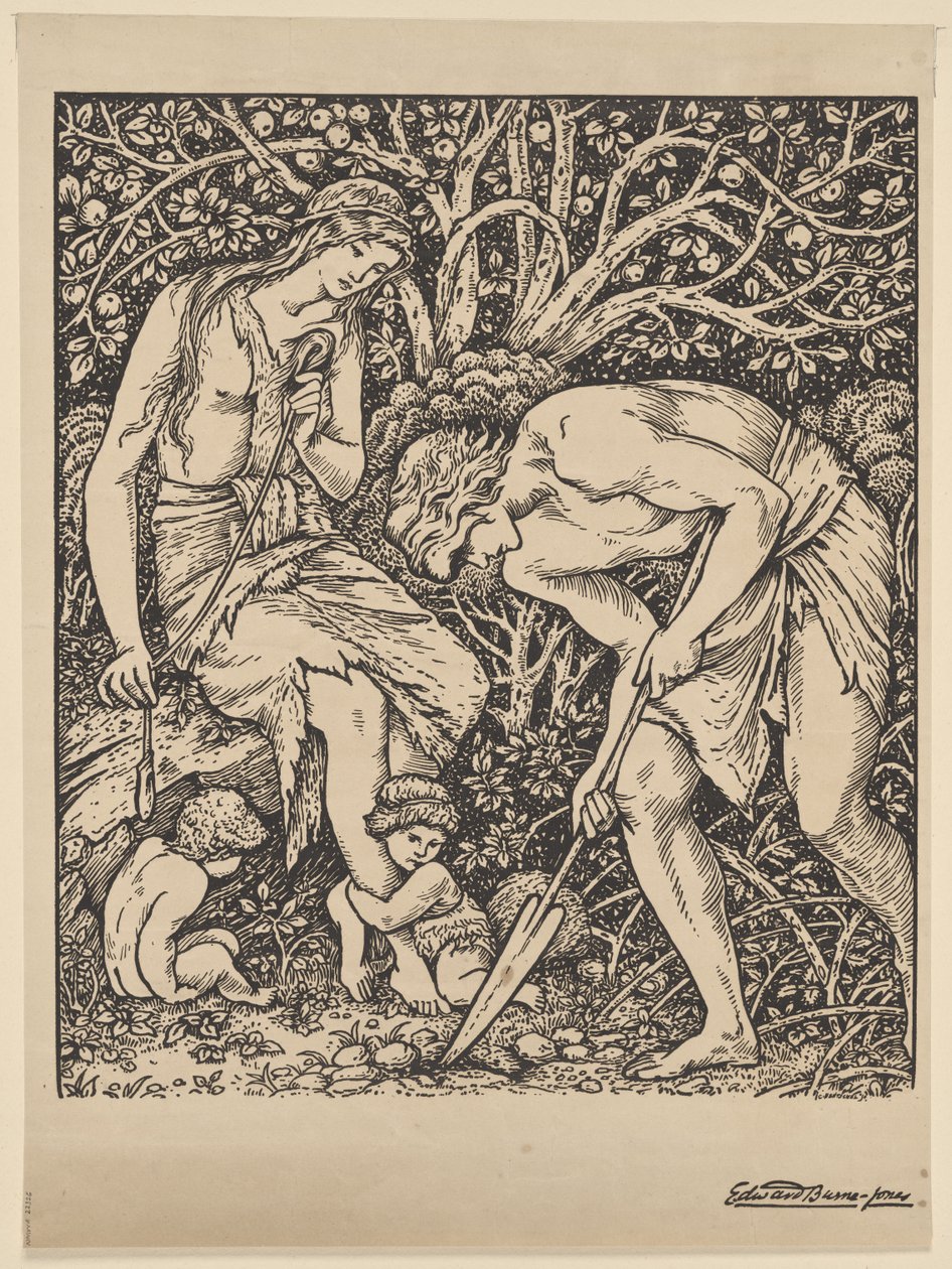 Als Adam grub und Eva spann von Edward Coley Burne-Jones