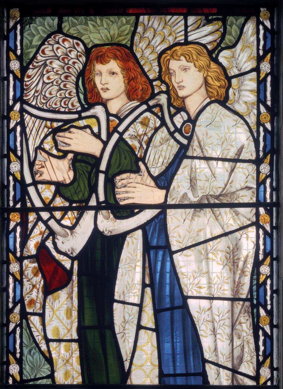 Engel spielen Harfen von Edward Burne Jones