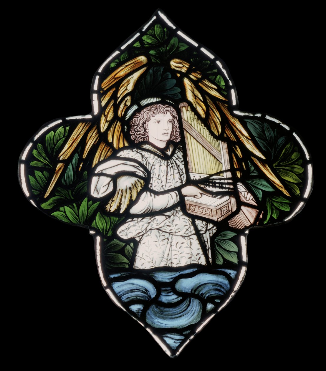 Engel mit Orgel (1876) von Edward Burne Jones