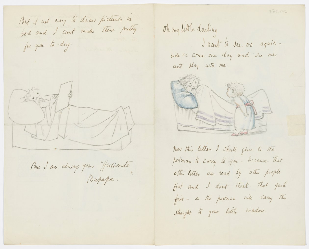 Brief an die Enkelin des Künstlers Angela Thirkell von Edward Burne Jones