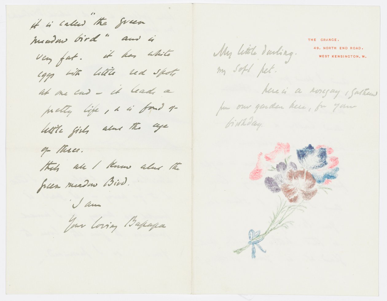 Brief an die Enkelin des Künstlers Angela Thirkell von Edward Burne Jones