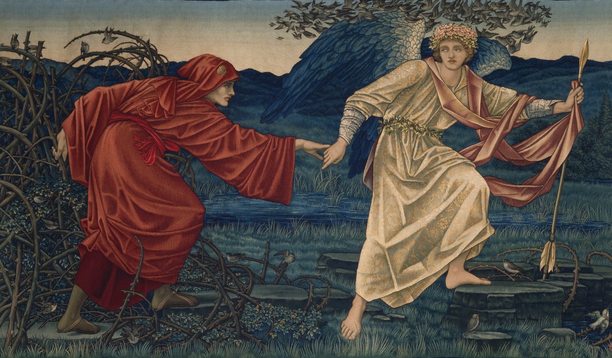 Liebe führt den Pilger, Wandteppich, 1909 von Edward Burne Jones