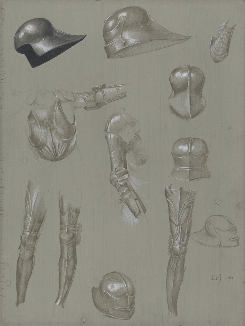 Studien einer Rüstung, 1875 von Edward Burne Jones