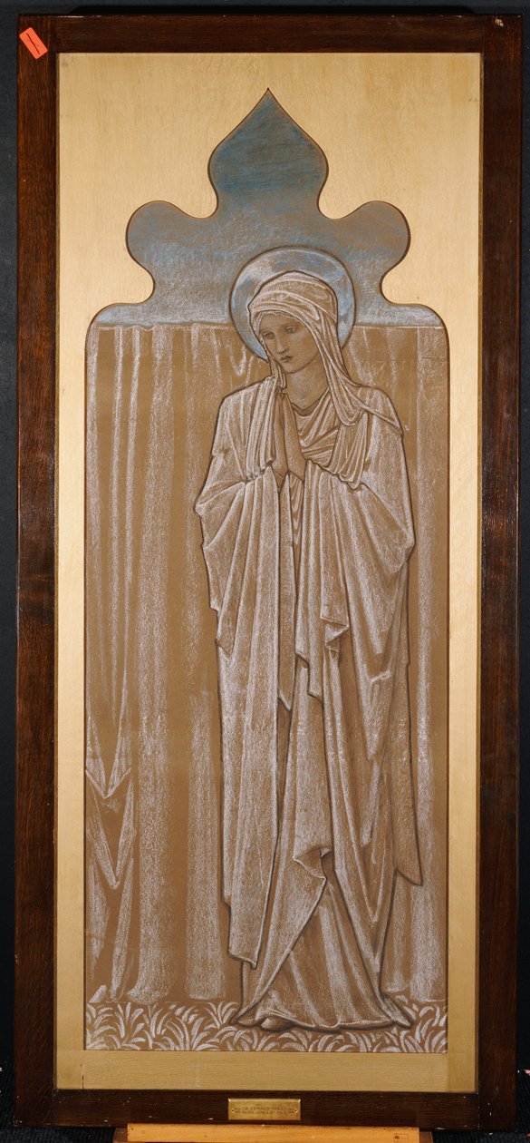 Die Jungfrau Maria: Entwurf für ein Glasfenster in Ashton-under-Lyne, ca. 1892 von Edward Burne Jones