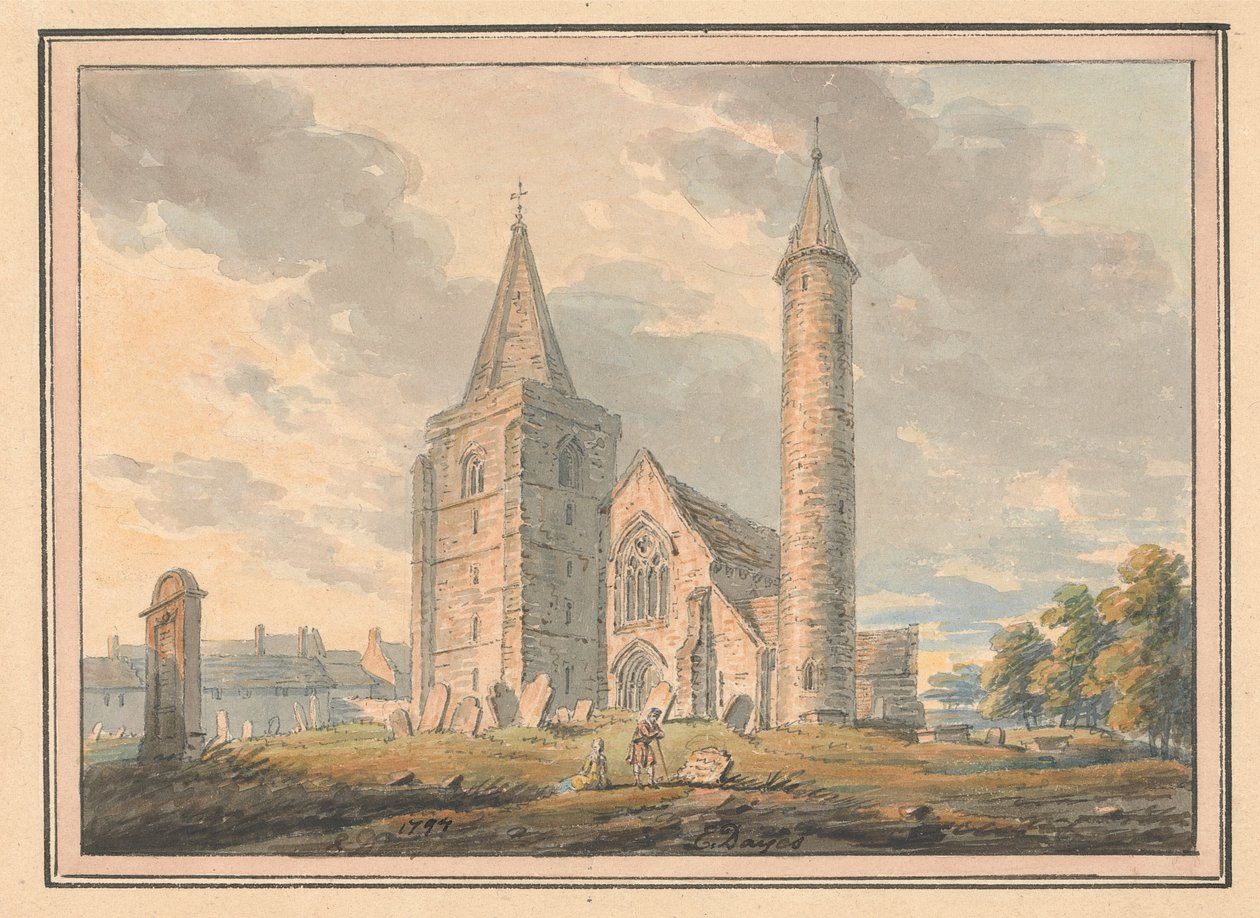 Brechin Cathedral und Rundturm, Forfarshire, Schottland von Edward Dayes