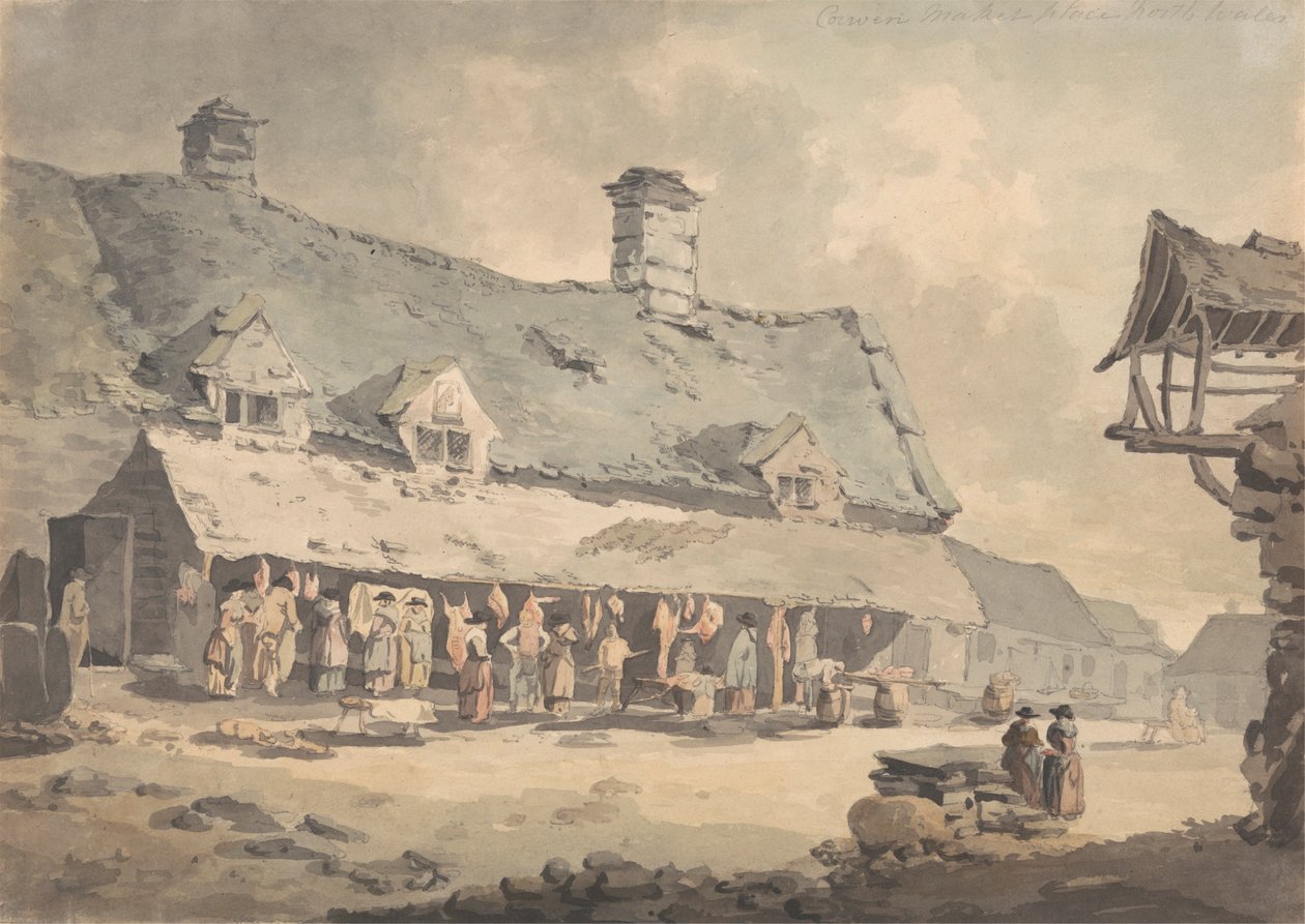 Marktplatz von Corwen, Nordwales von Edward Dayes