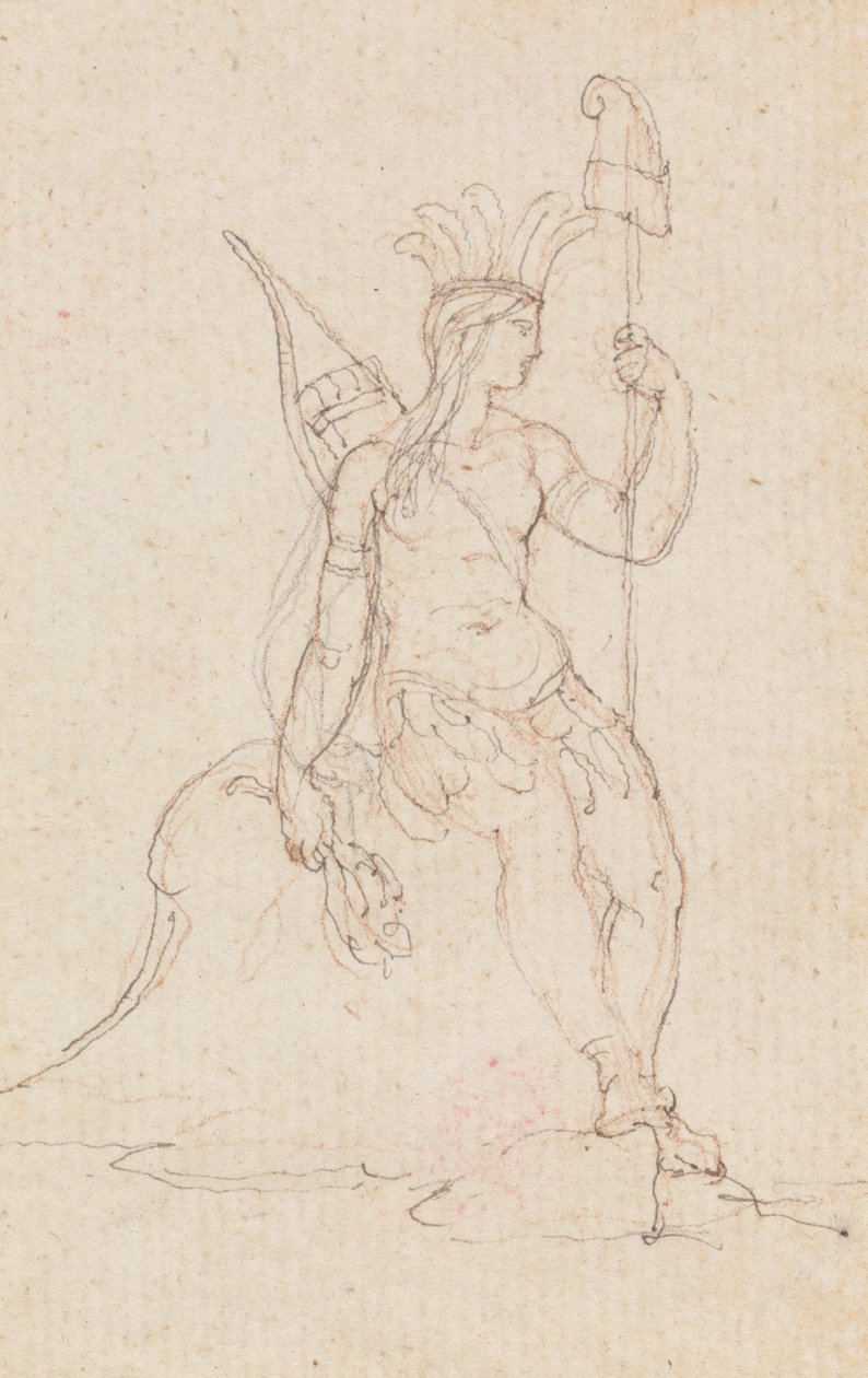Eine Allegorie Amerikas mit der Freiheitsmütze von Edward Francis Burney