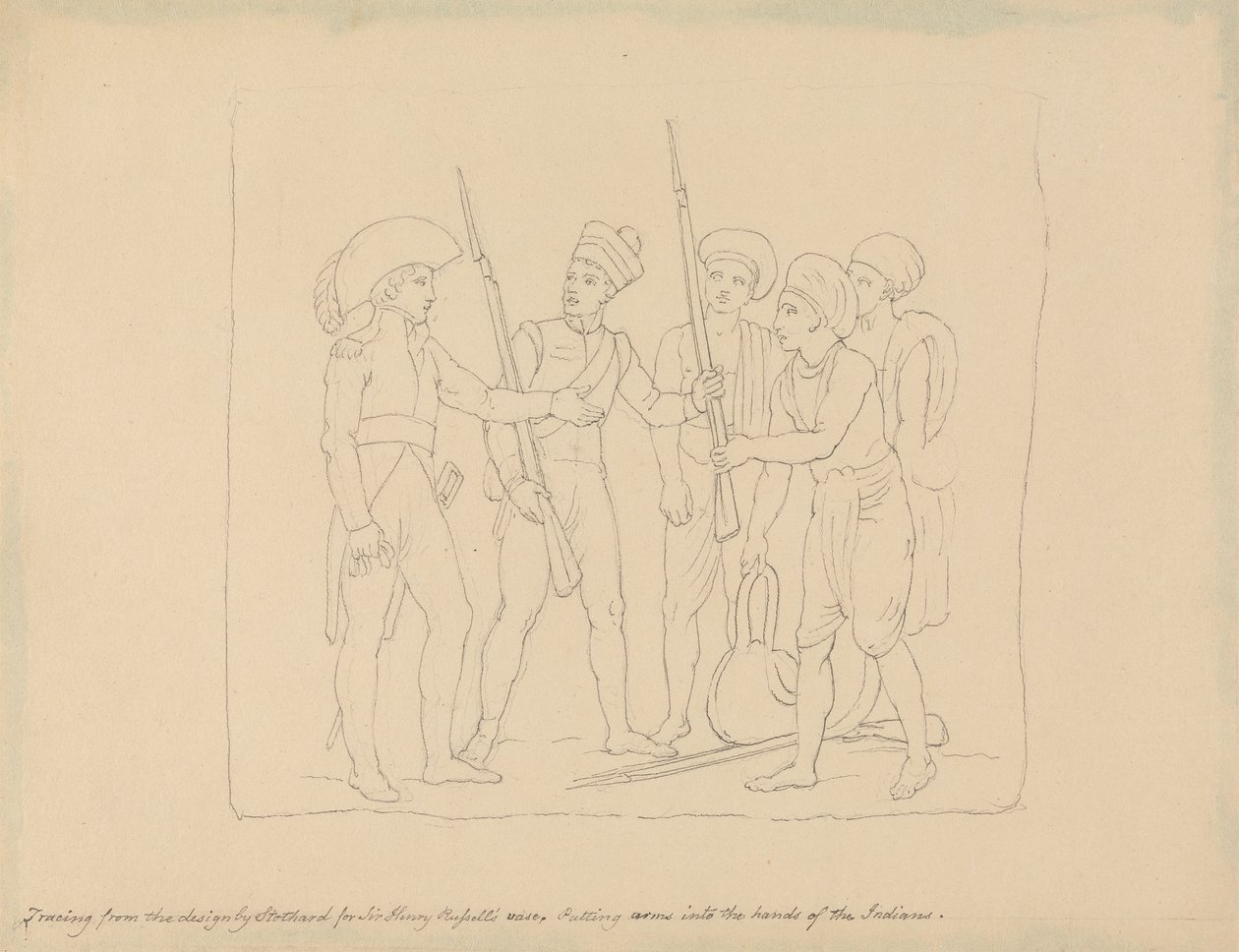 Waffen in die Hände der Indianer legen von Edward Francis Burney