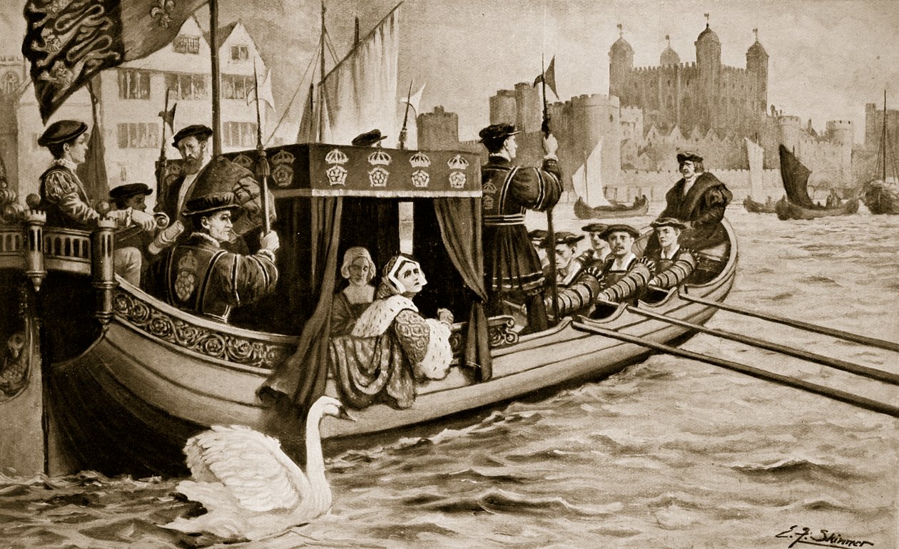 Catherine Howard wird zum Turm gebracht, Illustration aus 