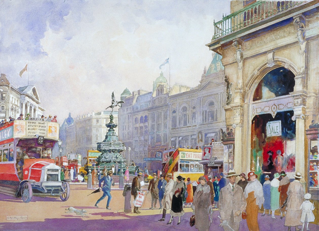 Piccadilly Circus, 1920 von Edward Harry Handley Read