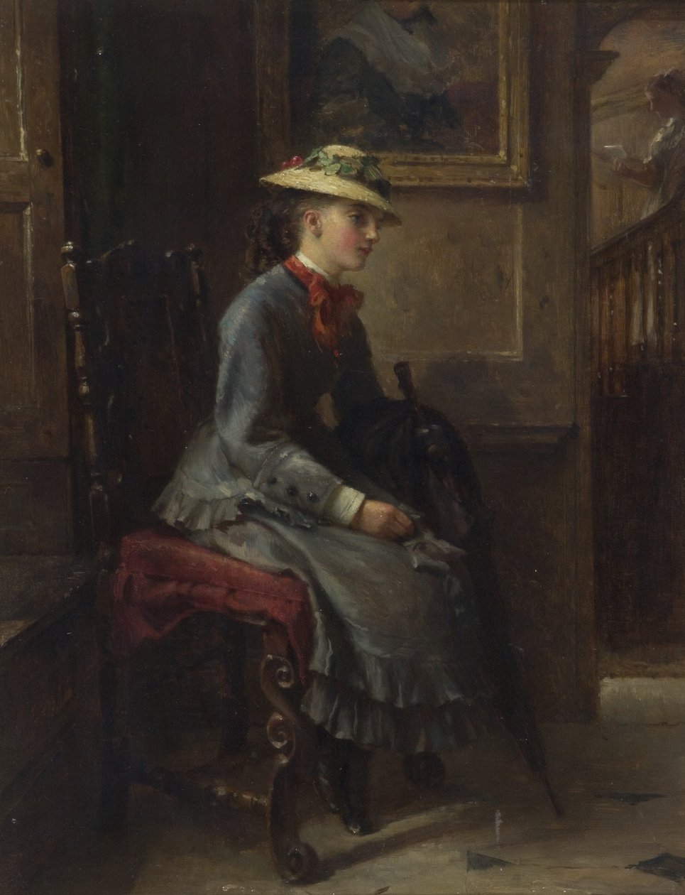 Innenraum mit wartendem Mädchen von Edward Hughes