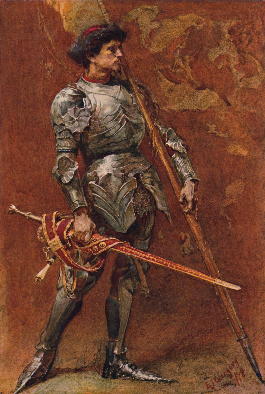 Ritter in Rüstung, ca. spätes 19. Jahrhundert von Edward John Gregory