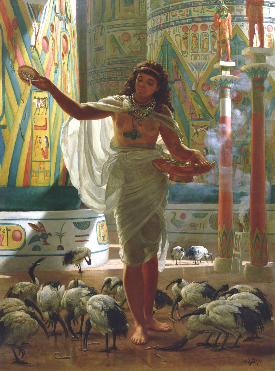Fütterung des heiligen Ibis in den Hallen von Karnak von Edward John Poynter