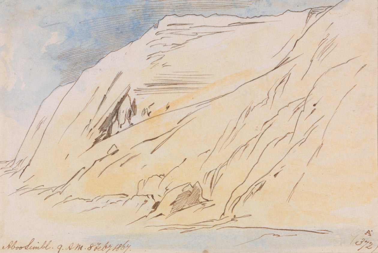 Abu Simbel, 9:00 Uhr, 8. Februar 1867 (372A) von Edward Lear