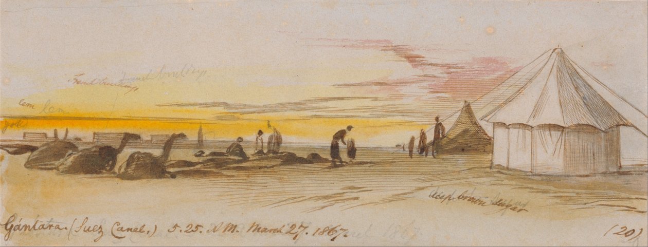 Gantara (Suezkanal), 5:25 Uhr, 27. März 1867 von Edward Lear