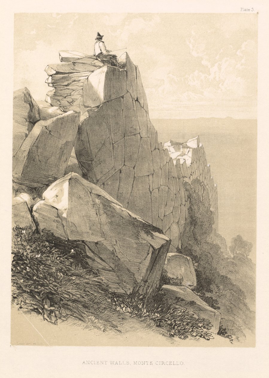 Illustrierter Ausflug in Italien Bd. II: Alte Mauern, Monte Circello von Edward Lear