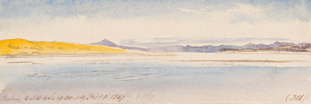 Blick nach Sabooa; 9:30 Uhr, 1. Feb. 1867 (311) von Edward Lear