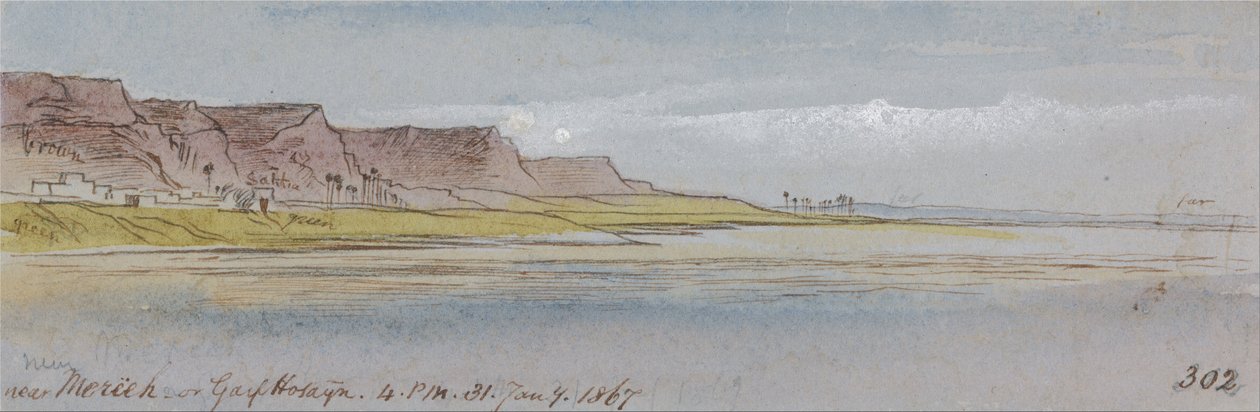 In der Nähe von Mereeh oder Garf Hossayn, 31. Januar 1867, 16:00 Uhr von Edward Lear