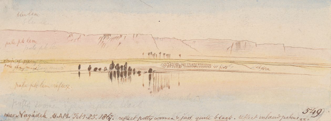 In der Nähe von Negadeh; 8:00 Uhr, 25. Feb. 1867 (549) von Edward Lear