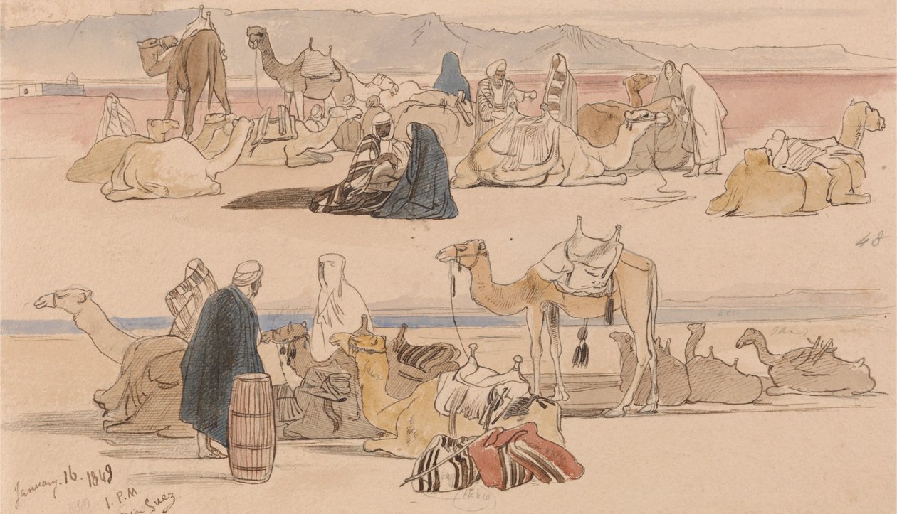 In der Nähe von Suez, 13 Uhr, 16. Januar 1849 von Edward Lear
