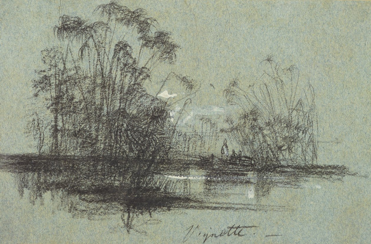 Papyrus am Anapus, aus Ansichten von Sizilien von Edward Lear