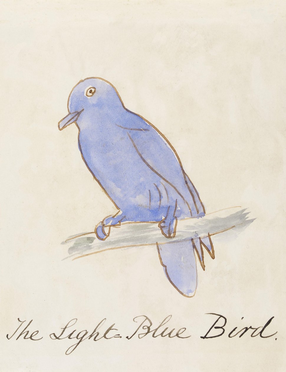 Der hellblaue Vogel, aus „Sechzehn Zeichnungen von Comic-Vögeln“ von Edward Lear