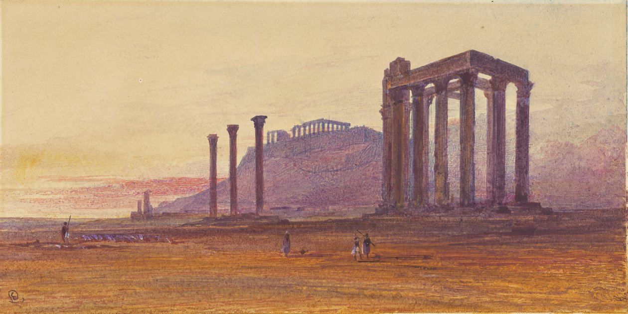 Der Tempel des Olympischen Zeus, Griechenland von Edward Lear