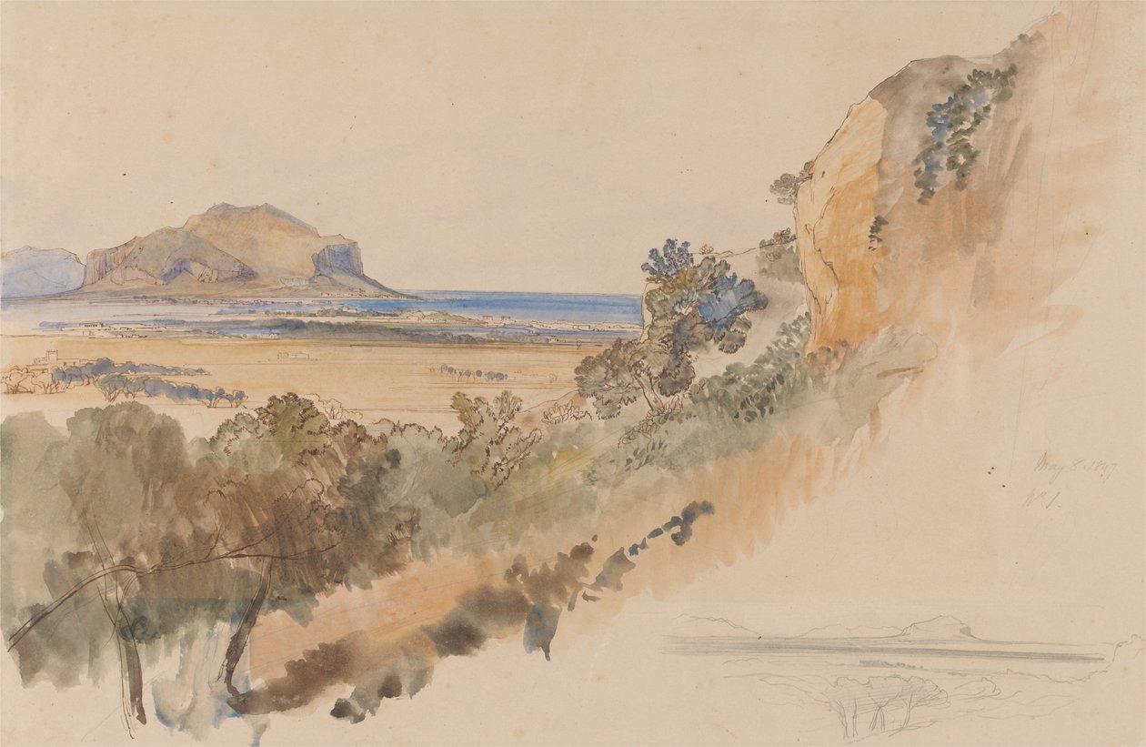 Ansicht in der Nähe von Palermo von Edward Lear